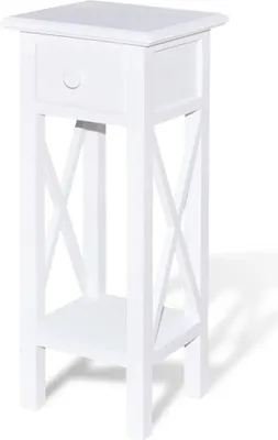 Obrázok produktu pre bočný stolík vidaXL so zásuvkou biely