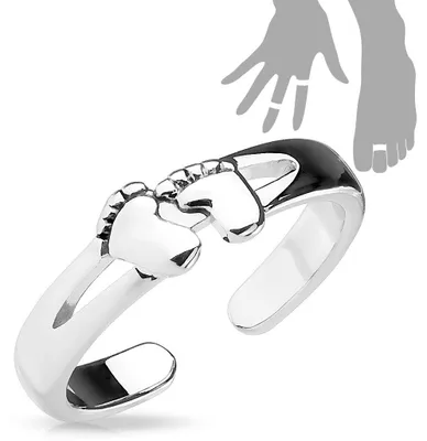 Produktbild von Zehenring / Midi Ring „Babyfüße“