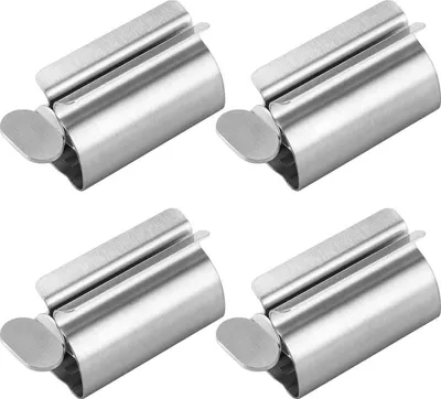 Produktbild von Tubenquetscher, Edelstahl Tubenausdrücker 4er Set, Tubenquetscher für alle Tuben Zahnpasta, Lotionen, Cremes Entleeren Quetscher, Geeignet für Kinder, Erwachsene