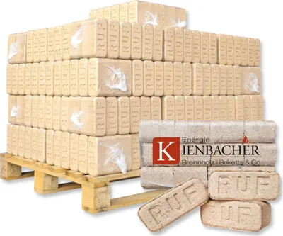 Produktbild von 500 kg RUF Briketts Hartholzbriketts aus Buche und/oder Eiche | 50 x 10 kg Holzbrikett auf Palette | Energie Kienbacher®