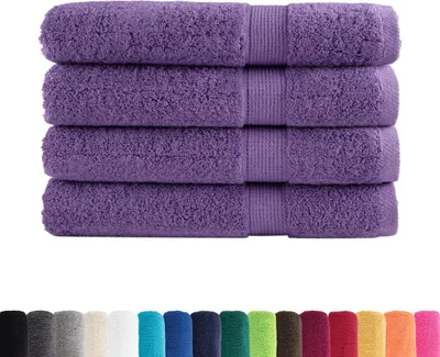 Obrázek produktu pro vidaXL Prémiové ručníky SOLUND 4 ks fialové 100x200 cm 600 g/m²