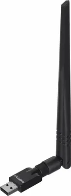 Produktbild von Lanberg NC-0300-WIE, Kabellos, USB, Ethernet / WLAN, 2400 Mbit/s, Schwarz