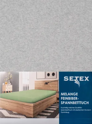 Produktbild von Setex Feinbiber Spannbettlaken 90-100 x 200 cm hellgrau Feinbiber-Ausführung für extra Wärme an kalten Tagen