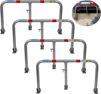 Produktbild von 4x Parkplatzsperre abschließbar 43 x 80 cm Parkplatzbügel Sperrbügel Parkplatzblockierer Parkbügel Poller