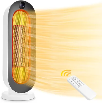 Obrázok produktu pre Kachľový ohrievač, keramický ventilátorový ohrievač, 2000 W, 3 režimy, termostat, ventilátorový ohrievač, 12-hodinový časovač, ochrana proti prevrhnutiu