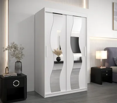 Obrázek produktu pro Šatní skříň se zrcadly MARGIT - šířka 120 cm, bílá