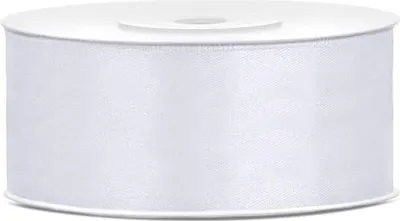 Zdjęcie produktu dla Wstążka satynowa 25 mm x 25 m Biała