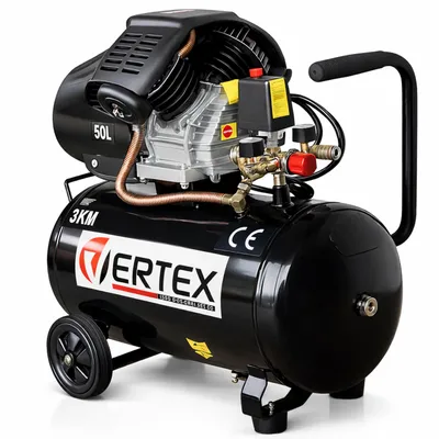 Image de Compresseur à deux cylindres lubrifié à l'huile 2,2 kW, compresseur d'air, 3 CV, 50 litres, pour le sablage, l'automobile et la peinture