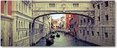 Produktbild von Tulup® Glas-Bild Wandbild aus Glas - 125x50 - Wandkunst - Wandbild hinter gehärtetem Sicherheitsglas - Dekorative Wand für Küche & Wohnzimmer  - Sehenswürdigkeiten & Architektur - Venedig Italien - Beige
