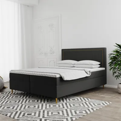 Produktbild von Boxspringbett Schlafzimmerbett LUCIEN 120x200cm in Stoff Soro Anthrazit