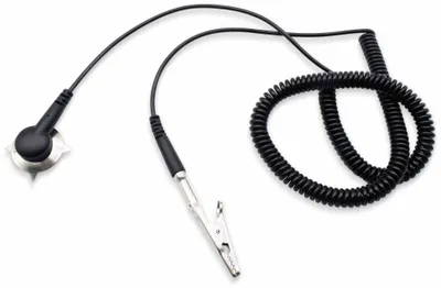 Produktbild von QUADRIOS ESD-Erdungskabel 3.00m Klemme, Druckknopf 10 mm, Stecker, Krokodilklemme
