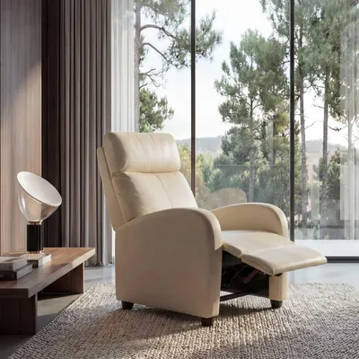 Produktbild von Fernsehsessel Relaxsessel Liege Sessel Denver, Kunstleder creme