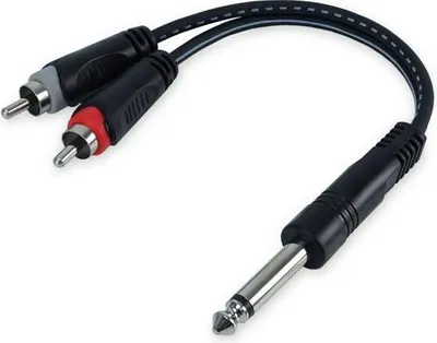 Produktbild von keepdrum YC017 Y-Adapter 6,3mm Mono Klinke zu Stereo RCA Cinch Stecker