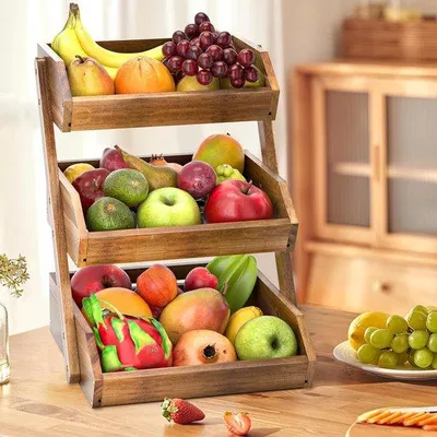 Produktbild von Famanu Obstkorb 3 Ebenen - Akazienholz