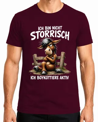 Zdjęcie produktu dla Nie jestem uparty, aktywnie bojkotuję. Koszulka męska z napisem "Statement", kolor burgundowy, rozmiar XL