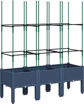 Obrázek produktu pro vidaXL květináč s mříží modrošedý 120x40x142,5 cm PP