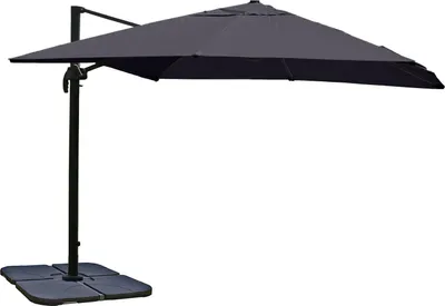 Immagine prodotto di Ombrello semaforo gastronomico HWC-A96, ombrellone, 3x4m (Ø5m) poliestere/alluminio 26kg ~ antracite con supporto, girevole