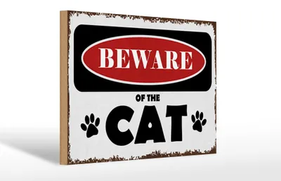 Produktbild von Holzschild Spruch 30x20cm  of the CAT Vorsicht Katze