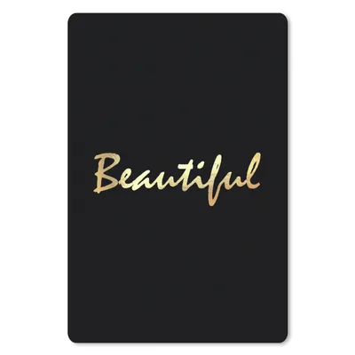 Produktbild von MuchoWow® Mauspad Mousepad Zitat - Schönheit - Schwarz - Gold 18x27 cm - Mousepads - Maus Mat - Pad - Mausunterlage