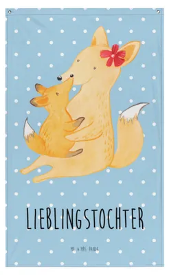 Produktbild von Mr. & Mrs. Panda Wandbild Fuchs Mama - Blau Pastell - Geschenk, Schoß, Umarmen, Tapestry, Wandteppich, Hängedeko, Mutter, Wandtuch, Gobelin, Muttertag
