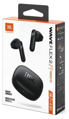 Zdjęcie produktu dla JBL Wave Flex 2, Bezprzewodowy, Połączenia/muzyka, 20 - 20000 Hz, 8,24 g, Zestaw słuchawkowy, Czarny