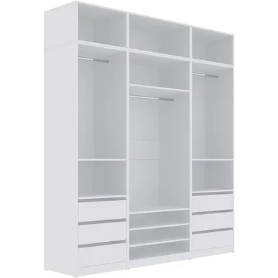Produktbild von Marmex Möbel Garderobenschrank mit Aufsätzen TRES SET T/N Weiß 200x246x51 cm