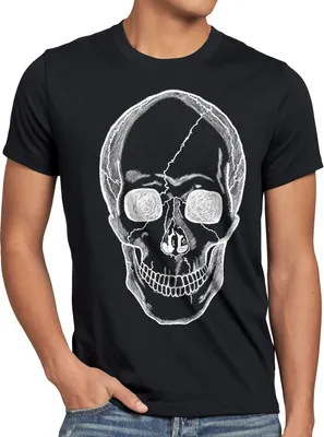 Produktbild von style3 Totenkopf T-Shirt Herren Biker Rocker Punk Tattoo