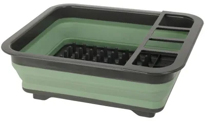 Produktbild von Excellent Houseware Faltbarer Geschirrabtropfer grau grün Polypropylen 31x36,5x12 cm