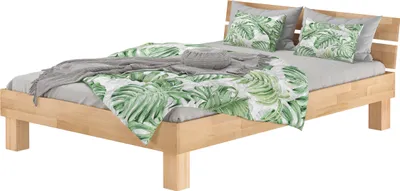 Produktbild von Futonbett Doppelbett mit Überlänge 140x220 Massivholzbett Buche Zubehör wählbar V-60.86-14-220ohne Zubehör
