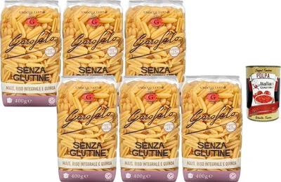 Produktbild von Italian Gourmet Glutenfreie Pasta Gnocchi Sardi 6 x 400 g, Mais- & Vollreis-Pasta mit Quinoa, glutenfrei, IGP Pasta, Vorratspack + Italian Gourmet Polpa