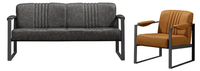 Produktbild von Set 2tlg Wohnzimmer Sofagarnitur 3+1 Sitzer Polster Luxus Sessel Modern Couch
