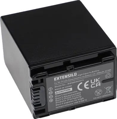 Produktbild von EXTENSILO Akku kompatibel mit Sony FDR-AX33, FDR-AX53E, FDR-AX700E, FDR-AX43, FDR-AX700, FDR-AX60, FDR-AX53 Kamera (3090 mAh, 7,4 V, Li-Ion)