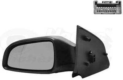 Produktbild von VAN WEZEL 3746827 Außenspiegel Seitenspiegel Links für OPEL Astra H GTC (A04) Asphärisch Beheizt Grundiert