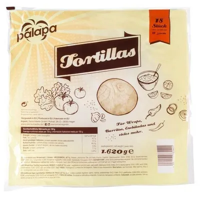 Produktbild von palapa Weizentortilla frisch 30 cm 18 Stück 1620g 2er Pack