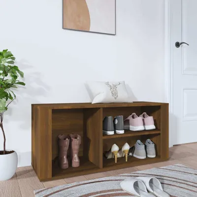 Produktbild von The Living Store Schuhregal Braun Eichen-Optik 100x35x45 cm Holzwerkstoff