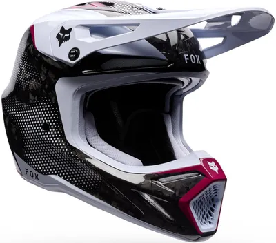 Produktbild von FOX V3 RS Tactile Carbon Motocross Helm, weiß/pink/schwarz, M