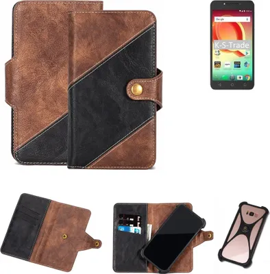 Produktbild von K-S-Trade Handy Hülle Schutz Hülle Schutzhülle Bookstyle Case kompatibel mit Alcatel A50 Handy Cover Hülle Schutztasche 1x