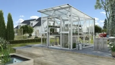 Produktbild von Vitavia Gewächshaus "Aura 7800" aluminium 7,8 m² 3 mm ESG, 10 mm HKP