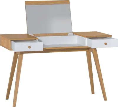 Immagine prodotto di Calicosy - Tavolo da toeletta con specchio ribaltabile e 2 cassetti - L120 cm