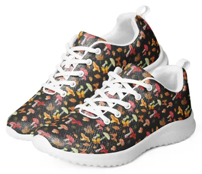 Produktbild von Mr. & Mrs. Panda Damen Sneaker Pilze Schmetterlinge Größe 43 - Grau - Geschenk, Sportschuh, Turnschuh, Frauen, Nachtfalter, Pilz Muster, Schwarz, Schmetterling
