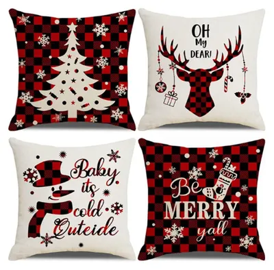 Produktbild von Set aus 4 Weihnachtskissenbezügen 45 x 45 cm