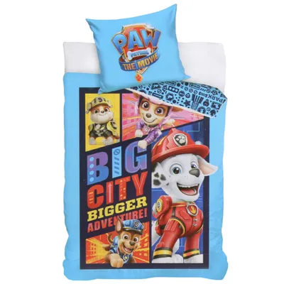 Produktbild von Bettwäsche aus Baumwolle 140x200 cm mit buntem Aufdruck MARSHALL PAW PATROL,