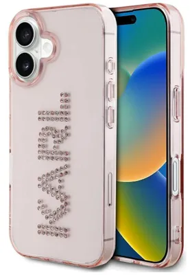 Zdjęcie produktu dla Etui Karl Lagerfeld IML Rhinestones do iPhone 16 różowy