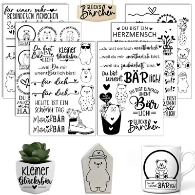 Produktbild von Rub-On Sticker Folie - 6 Stück A5 Transferaufkleber - Basteln und Dekorieren - Mehrfarbig
