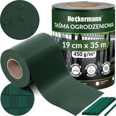 Zdjęcie produktu dla Taśma ogrodzeniowa 19cm x 35m Heckermann - Zielona