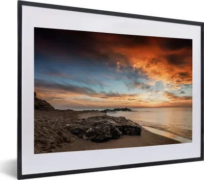 Produktbild von MuchoWow® MuchoWow® Gerahmtes Poster Luft - Meer - Strand 40x30 cm - Poster mit zchwarzem Bilderrahmen - Bilderrahmen - Poster im Rahmen