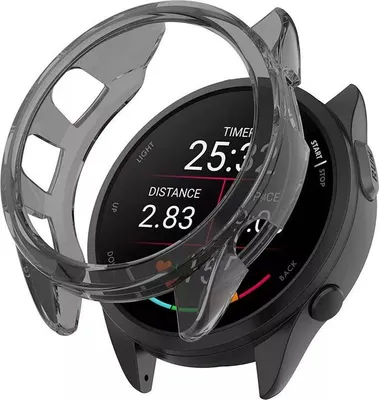 Produktbild von Strap-it Stoßfeste TPU-Hülle – Passend für Garmin Forerunner 165 – Transparent/Schwarz – Schutzhülle