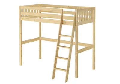 Produktbild von Hochbett Kieferholzbett Stockbett 90x200 aus Kiefer mit wählbarem Zubehör V-60.23-09Rollrost inkl.
