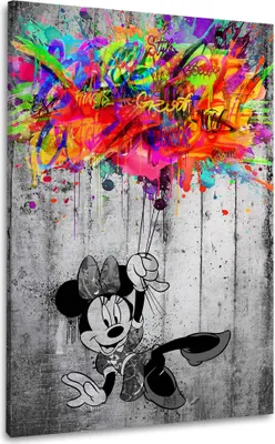 Produktbild von Pop Art Luftballons Minnie Style Wandbild Leinwandbild Kunstdruck XL Wanddeko: 40x60x2cm