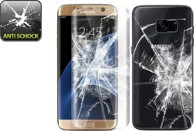 Produktbild von 2x Panzerfolie für Samsung Galaxy S7 Edge FULL COVER Displayschutzfolie KLAR F/B
